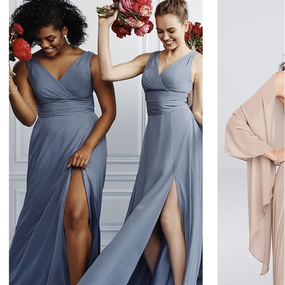 Long Chifon Surplice Tank Dress in Mystic - Picture 7 of 7